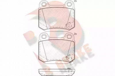 R BRAKE rb1634 -  Комплект тормозных колодок, дисковый тормоз